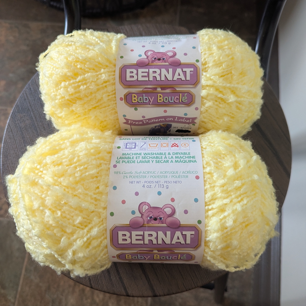 Bernat Baby Boucle Yarn - Soft Yellow